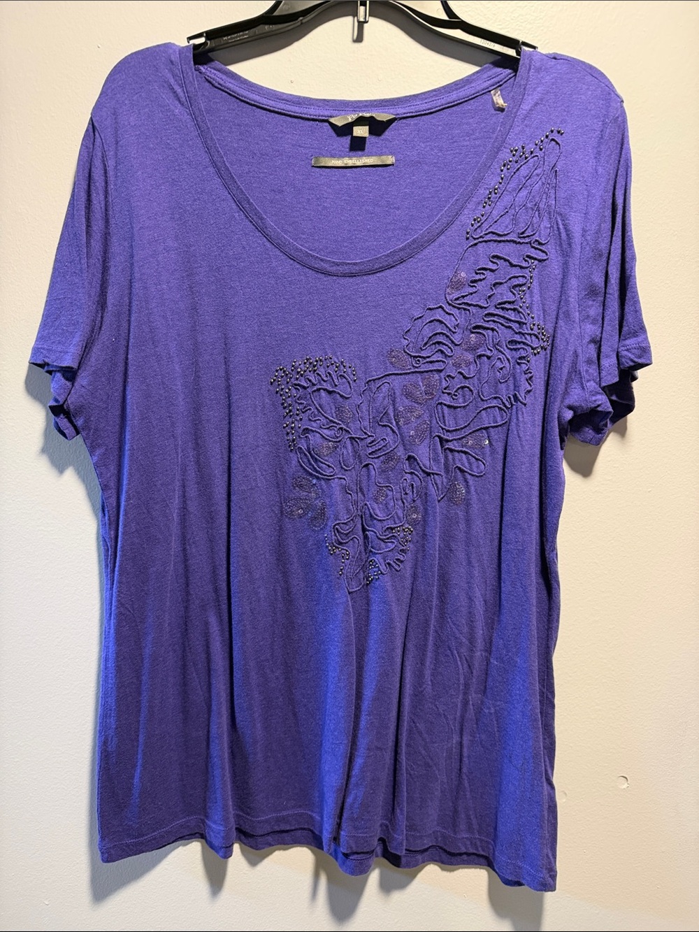 Women's Short-Sleeve embellished Tee in Purple